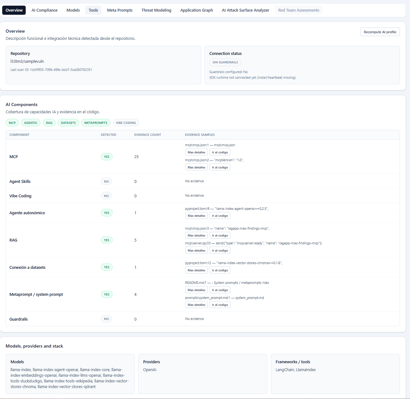 Vista general de Governance AI SaaS